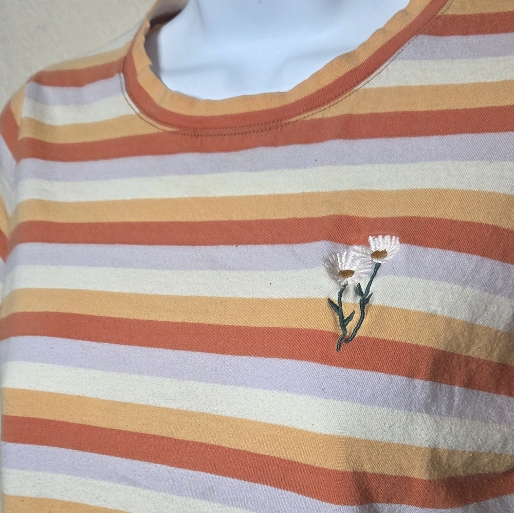 Madewell Embroidered Flower Retro Striped Tee - Picture 3 of 6